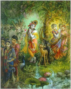 The Supreme Lord Krishna Playing His Fluite