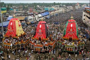 The yearly Ratha Yatra Festival In Puri India